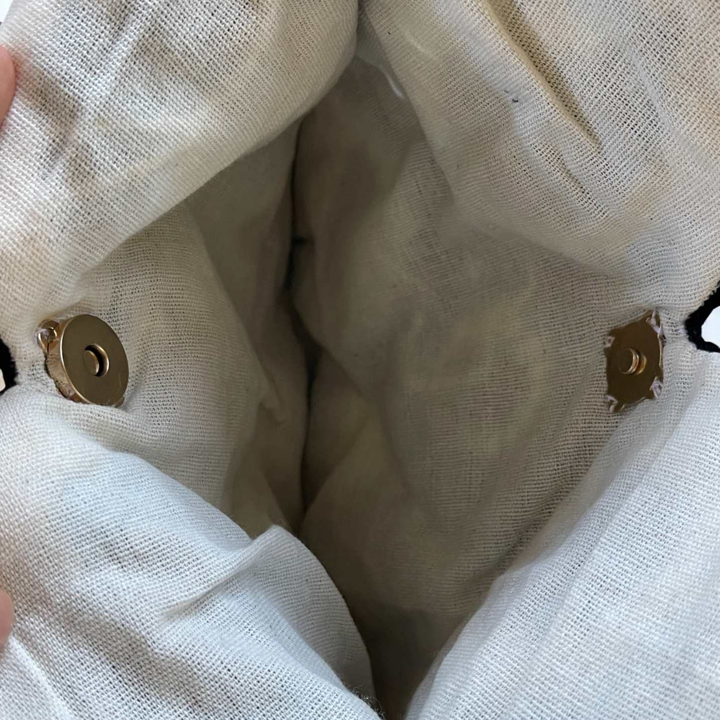 Small Handmade Crochet Tote Bag – Daisy Granny Square with Lining and Button Closure