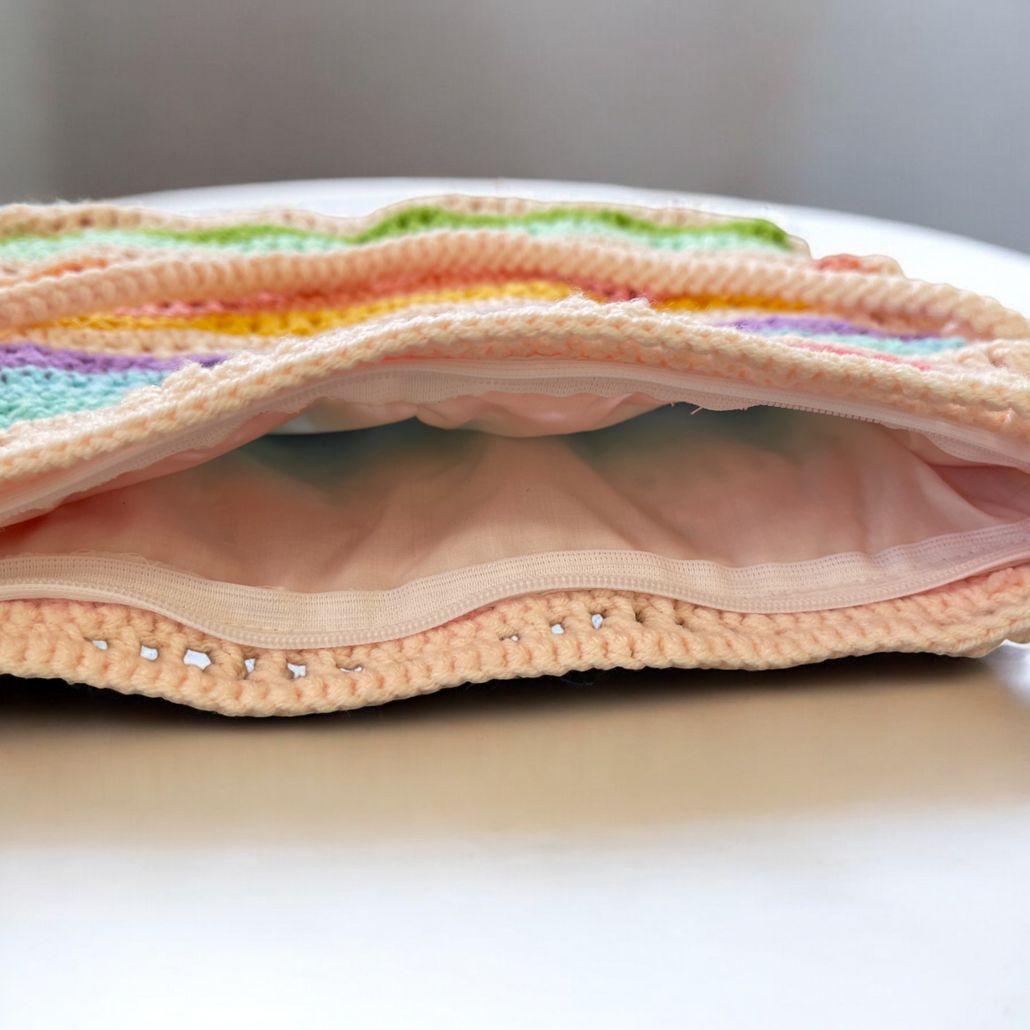 Handmade Crochet Rainbow Wave Bag – Sea Vibe Edition (With or Without Charms)