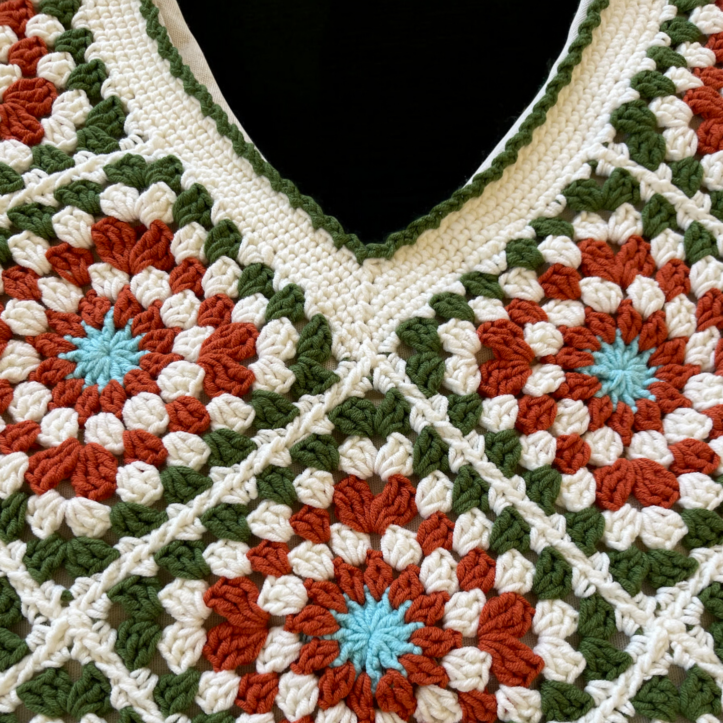 Handmade Crochet Floral Tote Bag | Large Boho Shoulder Bag | Retro Granny Square Design