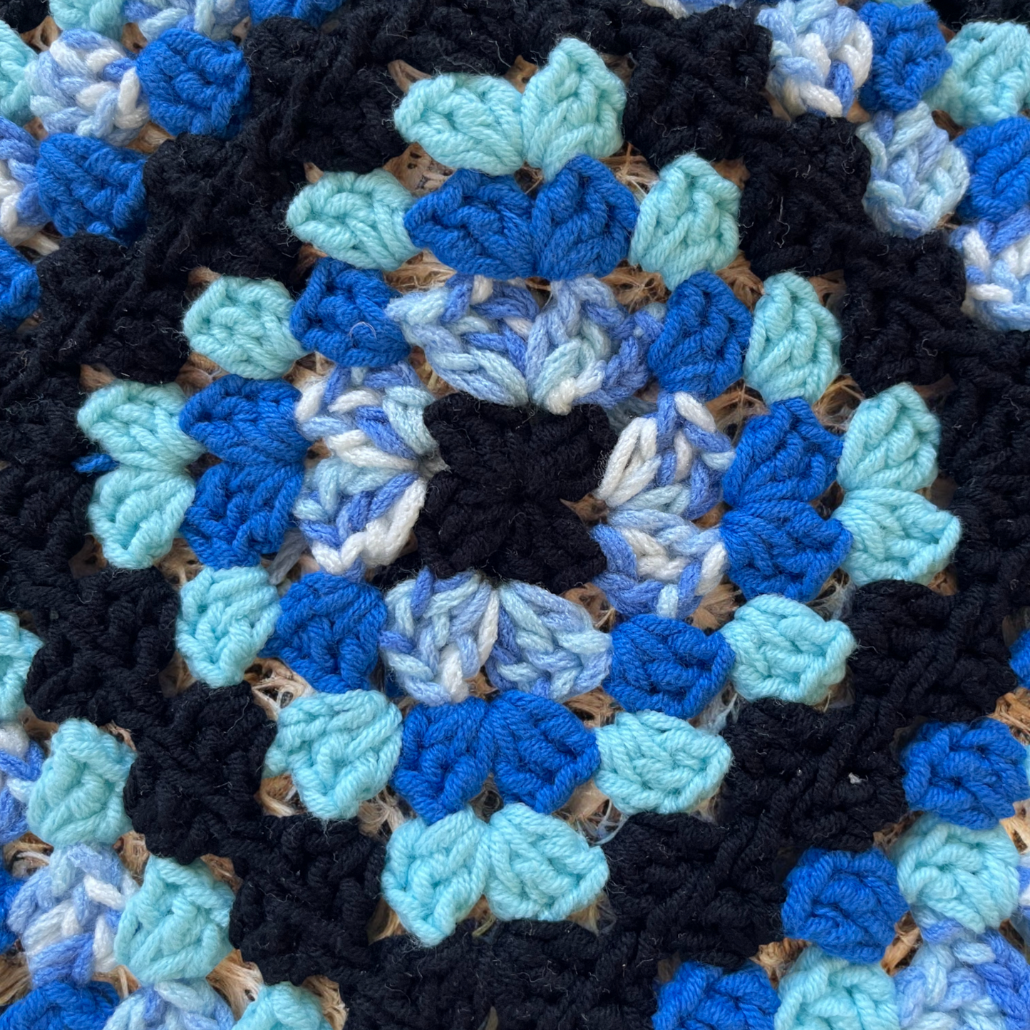 Handmade Crochet Granny Square Tote Bag – Retro Vintage Style Shoulder Bag