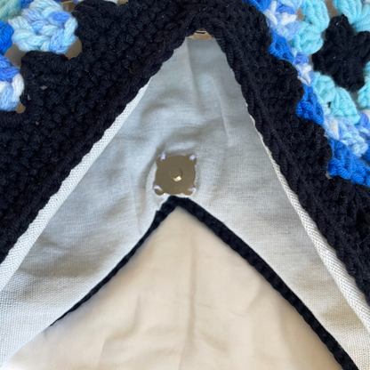 Handmade Crochet Granny Square Tote Bag – Retro Vintage Style Shoulder Bag