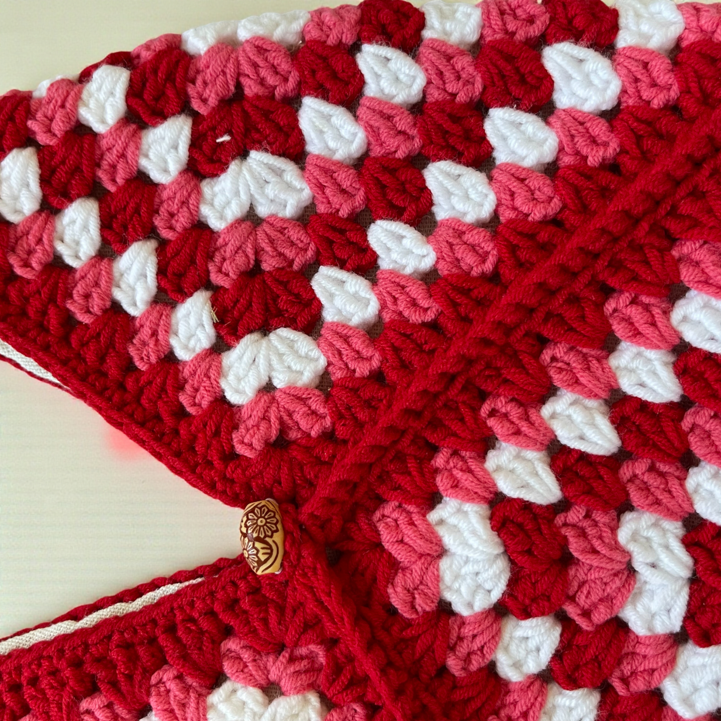 Handmade Crochet Shoulder Bags with Granny Square Details – Lined & Button Closure