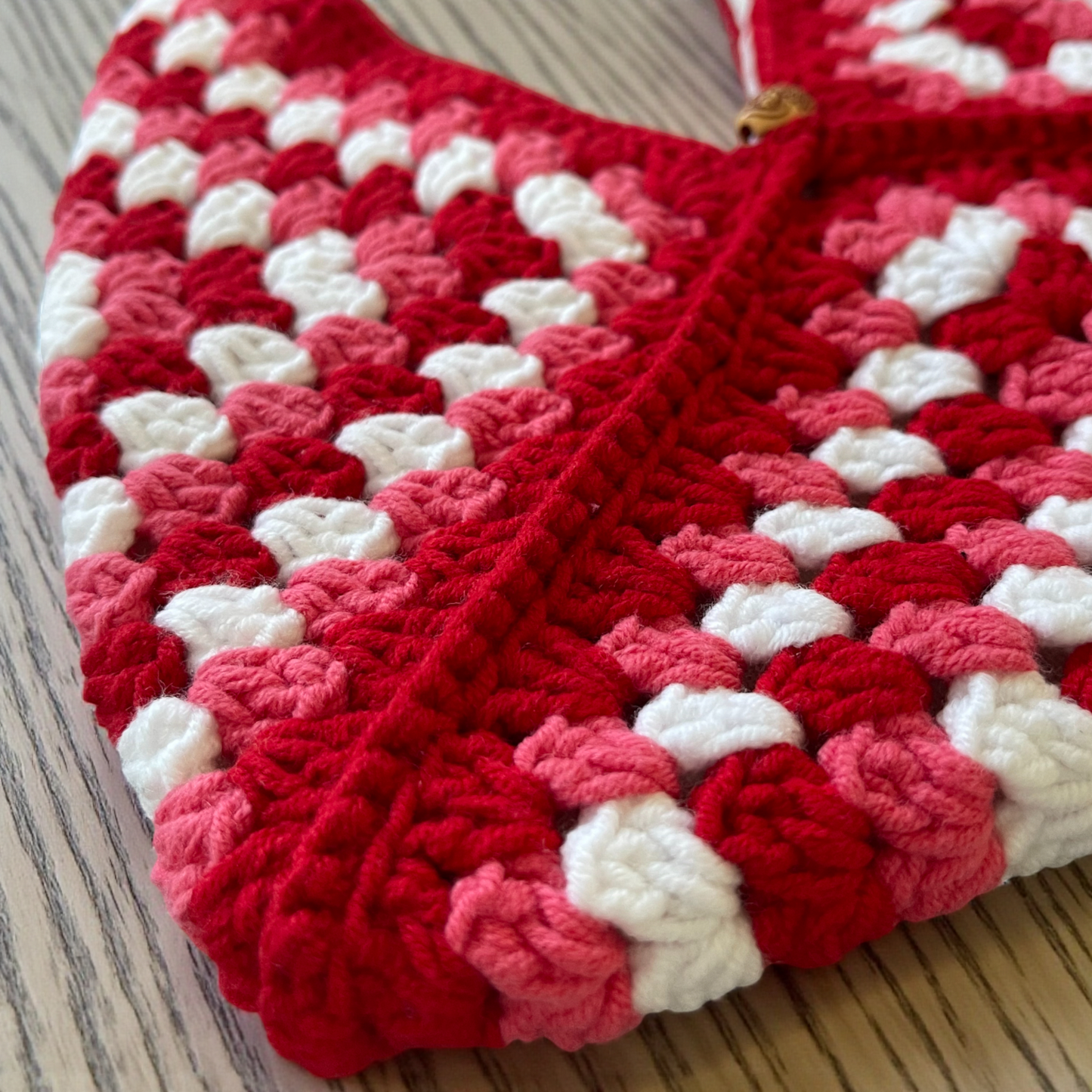 Handmade Crochet Shoulder Bags with Granny Square Details – Lined & Button Closure