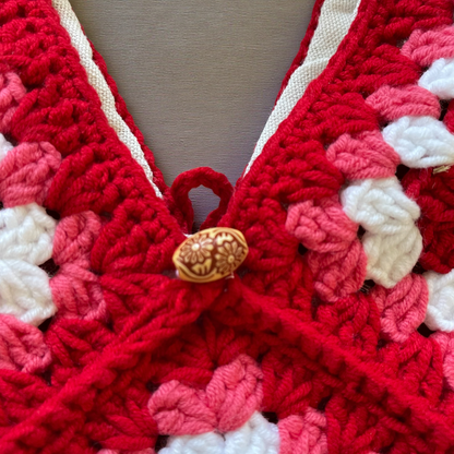 Handmade Crochet Shoulder Bags with Granny Square Details – Lined & Button Closure