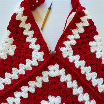 Handmade Crochet Shoulder Bags with Granny Square Details – Lined & Button Closure