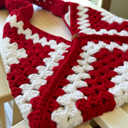 Handmade Crochet Shoulder Bags with Granny Square Details – Lined & Button Closure