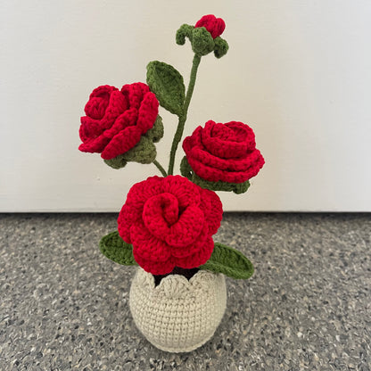 Mini Crochet Rose Pots – Tiny blooms, endless charm