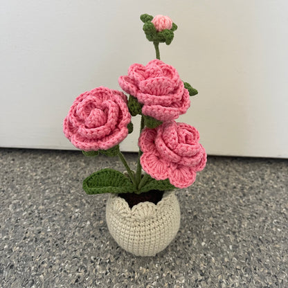 Mini Crochet Rose Pots – Tiny blooms, endless charm