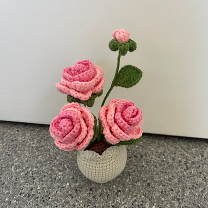 Mini Crochet Rose Pots – Tiny blooms, endless charm