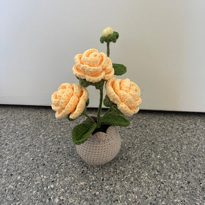 Mini Crochet Rose Pots – Tiny blooms, endless charm