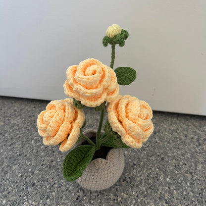 Mini Crochet Rose Pots – Tiny blooms, endless charm