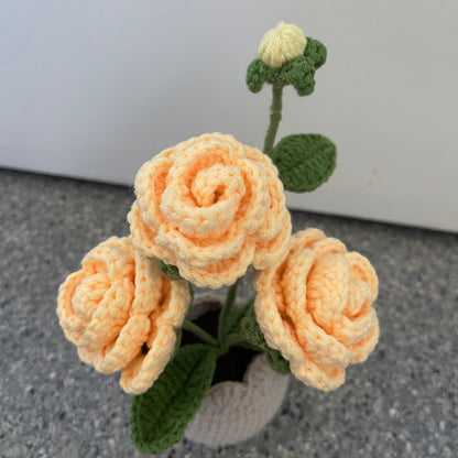 Mini Crochet Rose Pots – Tiny blooms, endless charm
