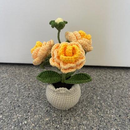 Mini Crochet Rose Pots – Tiny blooms, endless charm