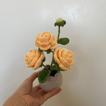 Mini Crochet Rose Pots – Tiny blooms, endless charm